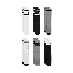 Ponožky Nike Everyday Cush Crew Youth 6PR bílé, šedé, černé CK7302 901