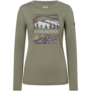 Koszulka z długim rękawem damska SUPER.NATURAL W Great Bear River LS zielona Koszulka z długim rękawem damska SUPER.NATURAL W Great Bear River LS zielona
