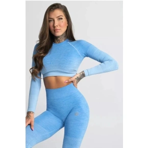 Dámský Crop-Top s dlouhým rukávem Ombre - Gym Glamour