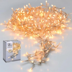VÁNOČNÍ STROMEK SVĚTELNÝ ŘETĚZ 120 VEDL TEPLÁ BÍLÁ PRŮHLEDNÝ DRÁT