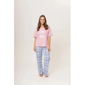 Dámské pyžamo 160/020 růžová s kárem - Karol