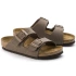 Dětské žabky Birkenstock Arizona Kids Birko-Flor Nubuck Mocha narrow (0552893)