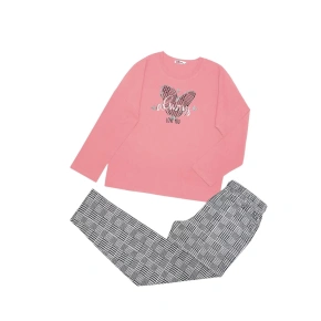 Dámské pyžamo 165/053 lososová vzor - Karol