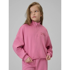 Dívčí mikina z fleece, regular střih, bez kapuce, 4F 4FJRSS26TSWSF2625-54S
