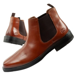 Pánské boty Skechers Miller-Boris sable boots elegant leather brown