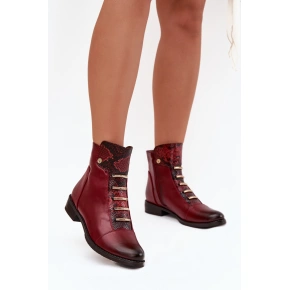 Dámské kotníkové boty ASA62-16 Bordó s černou - Jezzi