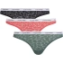 Dámské kalhotky BIKINI 3PK 000QD5069E GP6 černé/zelené/růžové - Calvin Klein