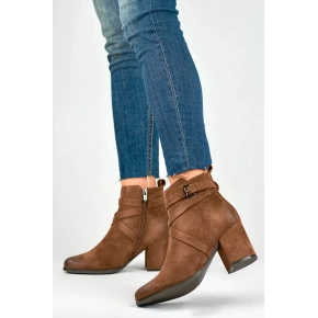 Dámské boty na podpatku 260037FX hnědé - Laura LA.FI