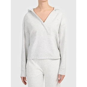 Kopertowa bluza z kapturem z bardzo miękkiej dzianiny damska 4F 4FWAW26TSWSF2661-27M Kopertowa bluza z kapturem z bardzo miękkiej dzianiny damska 4F 4FWAW26TSWSF2661-27M
