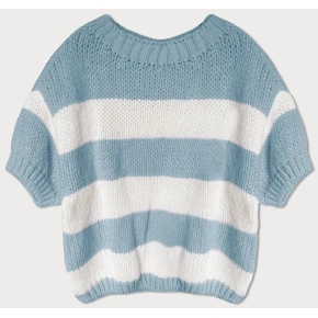 Světle modrý pruhovaný svetr (761ART) - Goodlooking