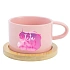 Akvarelový otisk Teta - růžový hrníček makronka 200 ml