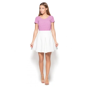 Dámská halenka K411 Fialková s bílou vzor - Katrus