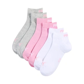 Ponožky Puma Quarter Plain, balení po 3 kusech, růžové, bílé, šedé 938589 11 Ponožky Puma Quarter Plain, balení po 3 kusech, růžové, bílé, šedé 938589 11