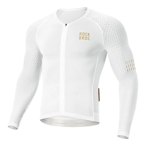 Rockbros YDCX008 Cyklistický dres s dlouhým rukávem Diamond velikost XS - bílý