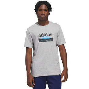 Pánské tričko adidas Sportsman Mountain Graphic T-shirt light grey KC9253 pánské Pánské tričko adidas Sportsman Mountain Graphic T-shirt light grey KC9253 pánské