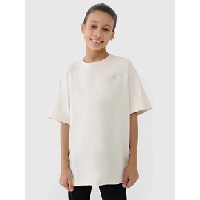 Dívčí tričko oversize, jednobarevné, 4F 4FJWSS25TTSHF1851-12S Dívčí tričko oversize, jednobarevné, 4F 4FJWSS25TTSHF1851-12S