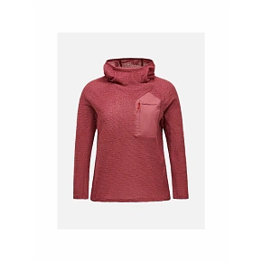 Dámská mikina PEAK PERFORMANCE W Freelight Polartec Alpha Hood, červená barva Dámská mikina PEAK PERFORMANCE W Freelight Polartec Alpha Hood, červená barva