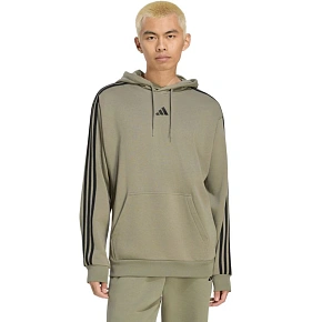 Pánská mikina adidas Essentials 3-Stripes French Terry Hoodie, olivová, KY4204
