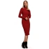 Dámské pletené šaty s rolákem M542 cihlově červené - Moe