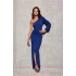 Dlouhé šaty DUK0426 modré - Roco Fashion
