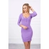 Šaty s výstřihem na knoflíky 8975 fialové - Kesi