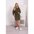 Dámské šaty s kapucí 68470 Khaki zelená - K-Fashion