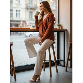 Dámský svetr my2418 Skořicová - FashionStreet