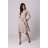 Zavinovací šaty se šálovým límcem B255 - béžové - BEwear