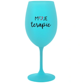 MOJE TERAPIE - tyrkysová sklenice na víno 350 ml MOJE TERAPIE - tyrkysová sklenice na víno 350 ml