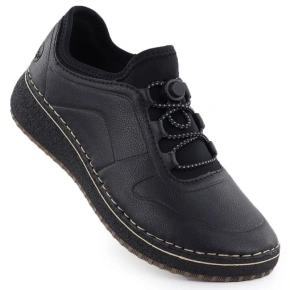 Černé dámské kožené polobotky Rieker 50960-00