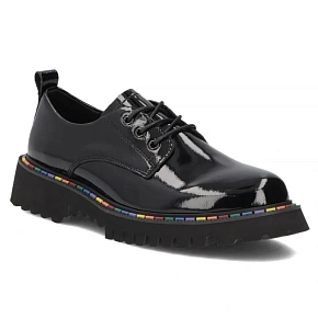 Dámské lakované černé kožené polobotky Filippo DP8341