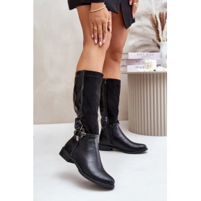 Zateplené kozačky ASA62-112 černé - Jezzi