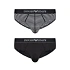 Pánské slipy 2PACK 111733 3F542 16844 černošedé s proužkem - Emporio Armani