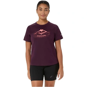 Tričko ASICS Fujitrail Logo SS 2012D432-501, vínové, velikost L Tričko ASICS Fujitrail Logo SS 2012D432-501, vínové, velikost L