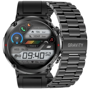 Chytré hodinky Gravity GT21-1+ Black Silicone Strap