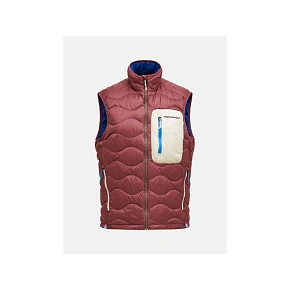 Pánská péřová vesta PEAK PERFORMANCE M Helium Utility Down Vest, červená barva