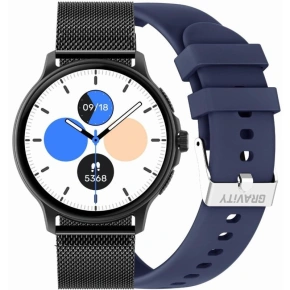 Dámské chytré hodinky GRAVITY GT12-2 Navy Blue Silicone Strap + Black Bracelet
