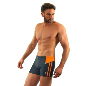 Plavecké boxerky 384 šedo-oranžové - Sesto Senso Plavecké boxerky 384 šedo-oranžové - Sesto Senso