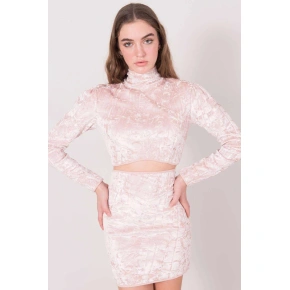 Dámský velurový Top 15570 pudr béžová - BSL