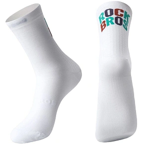 Sportovní ponožky Rockbros, bílé/s nápisem L