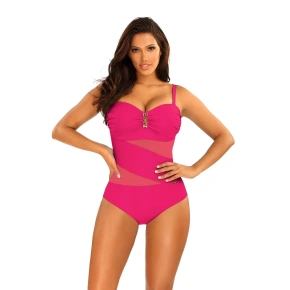 Dámské jednodílné plavky Gold 5 S8030CH1-2d tm. růžové - Self