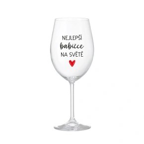 NEJLEPŠÍ BABIČCE NA SVĚTĚ - čirá sklenice na víno 350 ml
