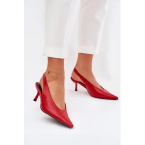 Dámské lodičky s otevřenou patou SQC-221 Červená - GIVANA
