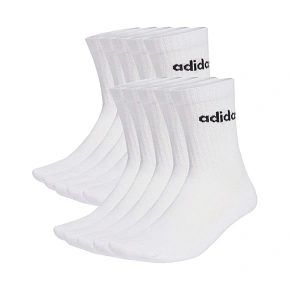 Adidas Cushioned Linear Crew ponožky 10 párů bílé KF9091