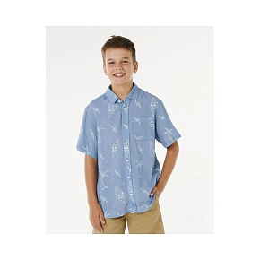 Chlapecká košile RIP CURL Eternal Shred Ss Shirt-Boy, modrá Chlapecká košile RIP CURL Eternal Shred Ss Shirt-Boy, modrá