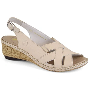 Kožené pohodlné sandály Rieker W RKR682 beige