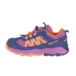Trollkids Kids Tronfjell Hiker Low violet blue/mallow pink/papaya nepromokavá turistická obuv pro chlapce/dívky (475-111)