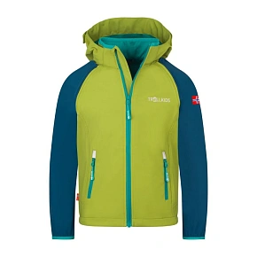 Trollkids Rondane Zip Off XT Softshellová bunda pear green/madeira blue/sea green (819-360)