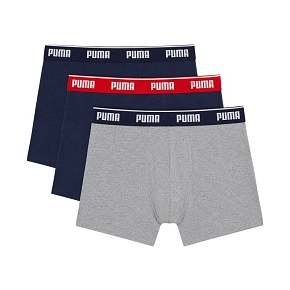 Pánské boxerky Puma, balení po 3 kusech, tmavě modré a šedé, 947130 05 Pánské boxerky Puma, balení po 3 kusech, tmavě modré a šedé, 947130 05