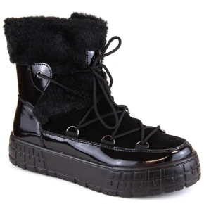 Filippo zateplené kožené boty na platformě W PAW475A černá Filippo zateplené kožené boty na platformě W PAW475A černá